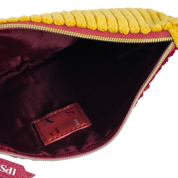 September 2020 Chenille Corduroy in Maroon & Yellow Ipsy Makeup Glam Bag - Picture 3 of 4